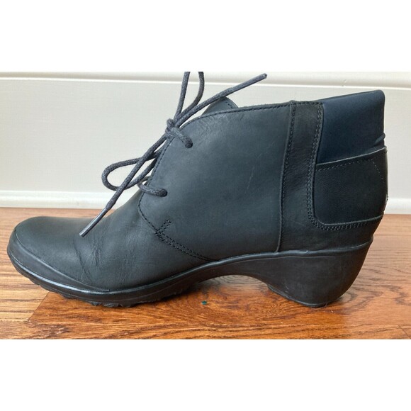Merrell Womens Size 8 Veranda Lace Up Ankle Bootie Black Leather J42480 - Picture 7 of 11